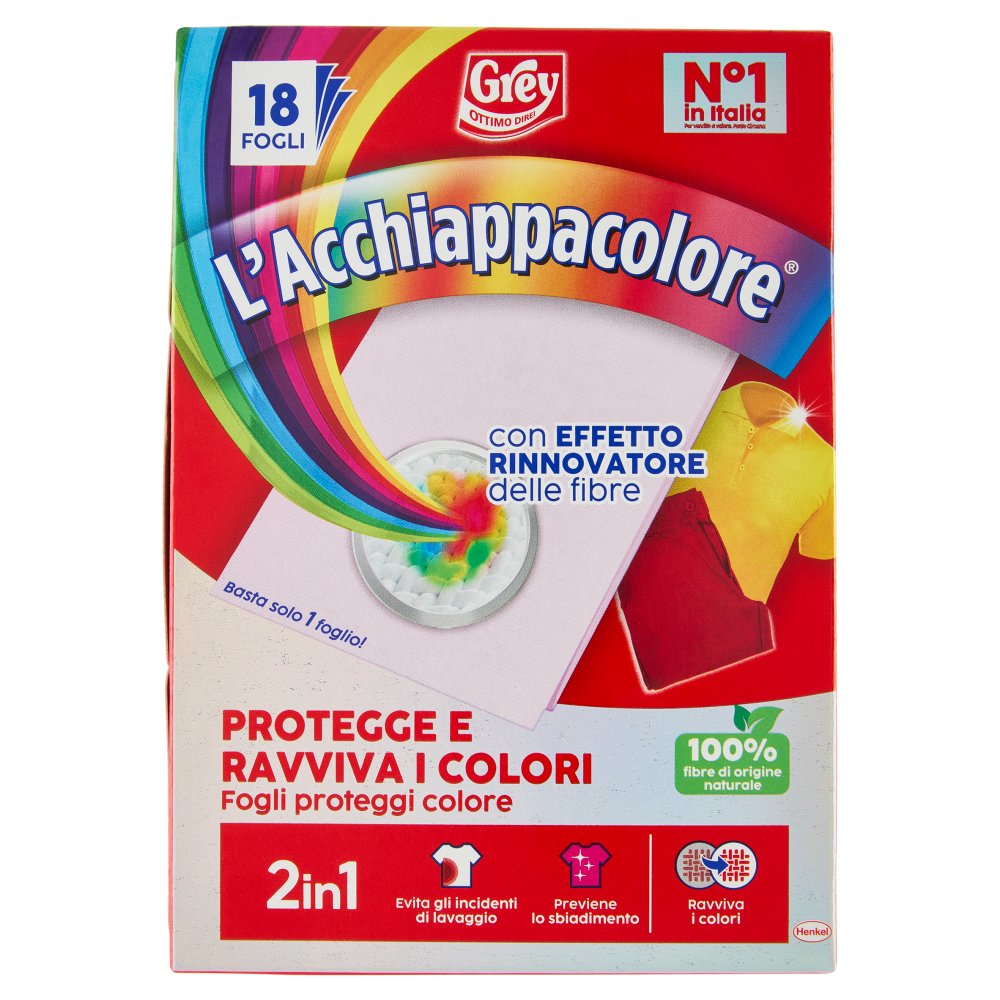 Grey l'Acchiappacolore Protegge e Ravviva i Colori 18 Fogli