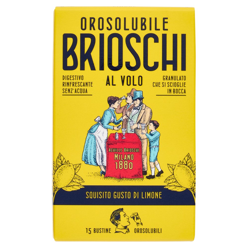 Brioschi Orosolubile al Volo Squisito Gusto di Limone 15 Bustine X Gr.1