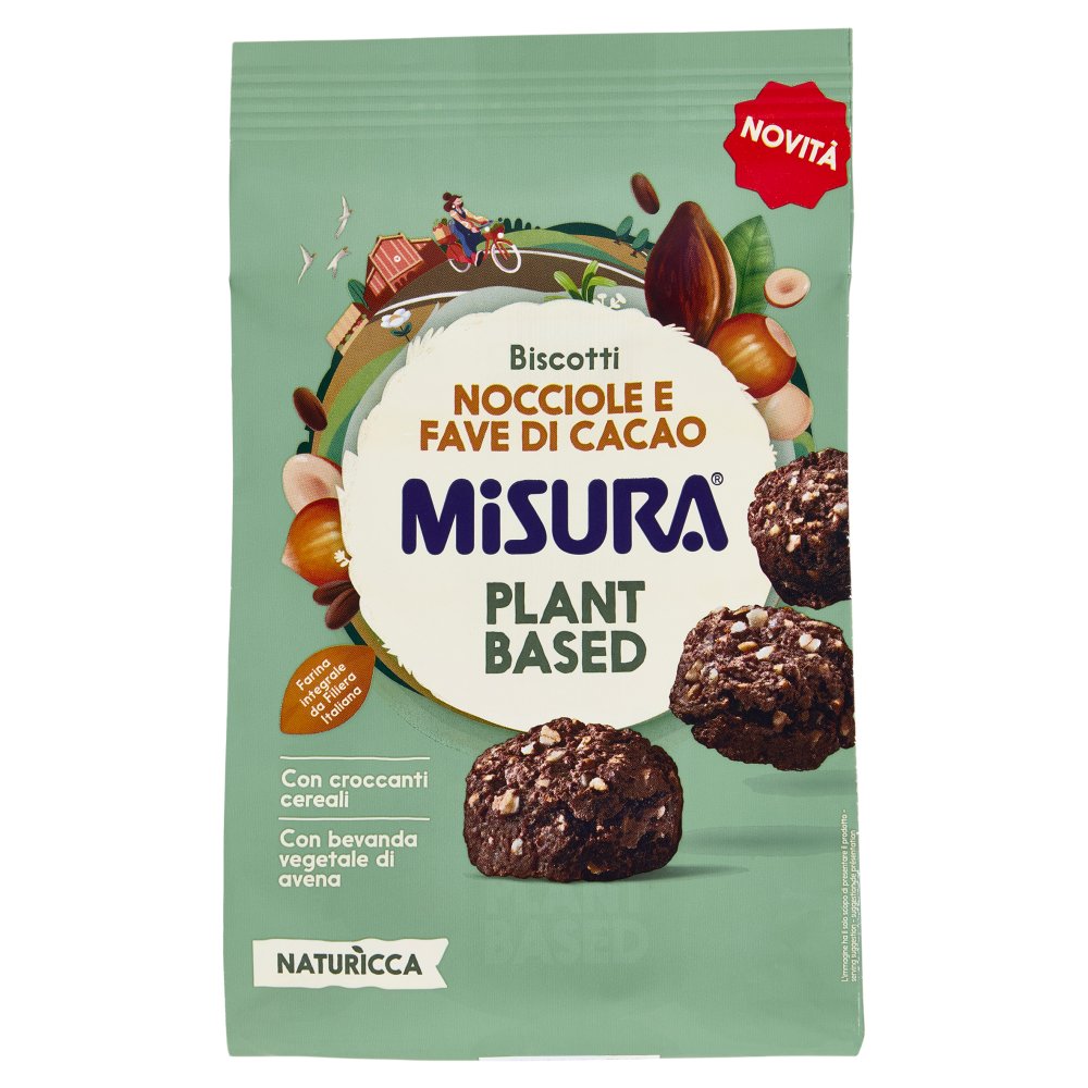 Misura Naturìcca Biscotti Nocciole e Fave di Cacao Plant Based Gr.260