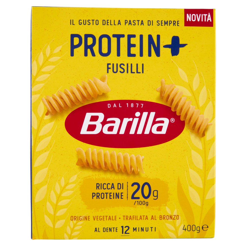 Barilla Protein Più Fusilli Pasta Ricca di Proteine di Origine Vegetale Gr.400