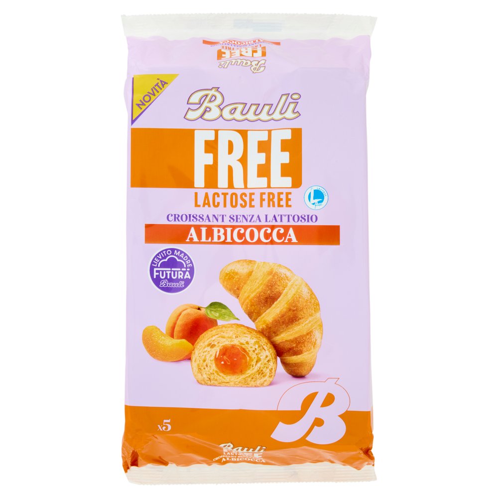 Bauli Free Lactose Free Croissant Senza Lattosio Albicocca Gr.45 Pz.5