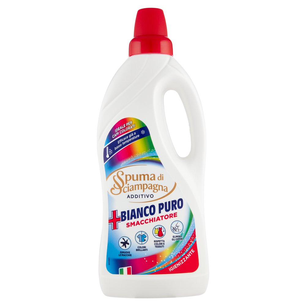 Spuma di Sciampagna Additivo Bianco Puro Smacchiatore Ideale per Capi Colorati Ml.900