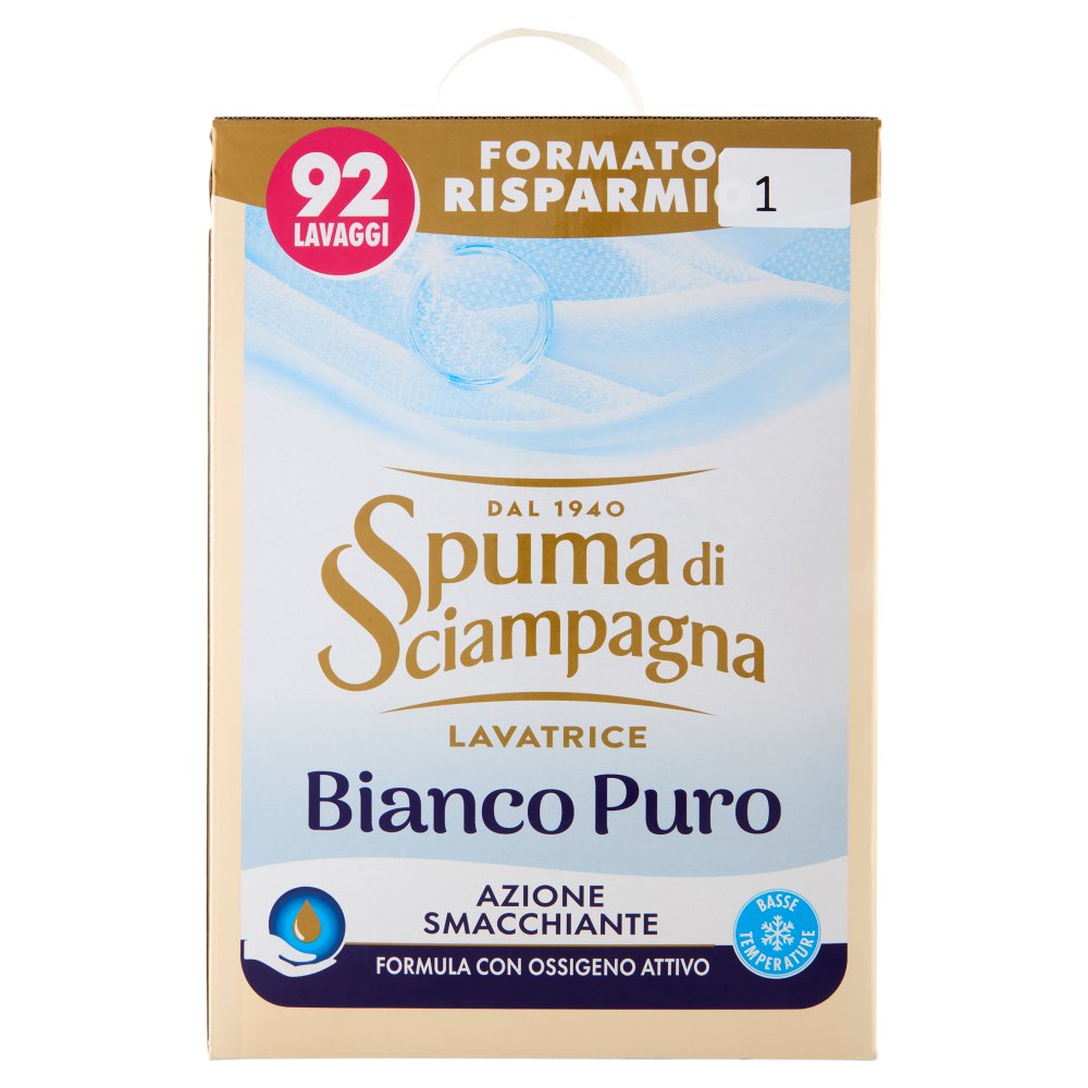 Spuma di Sciampagna Detersivo Lavatrice Bianco Puro Kg.4,140