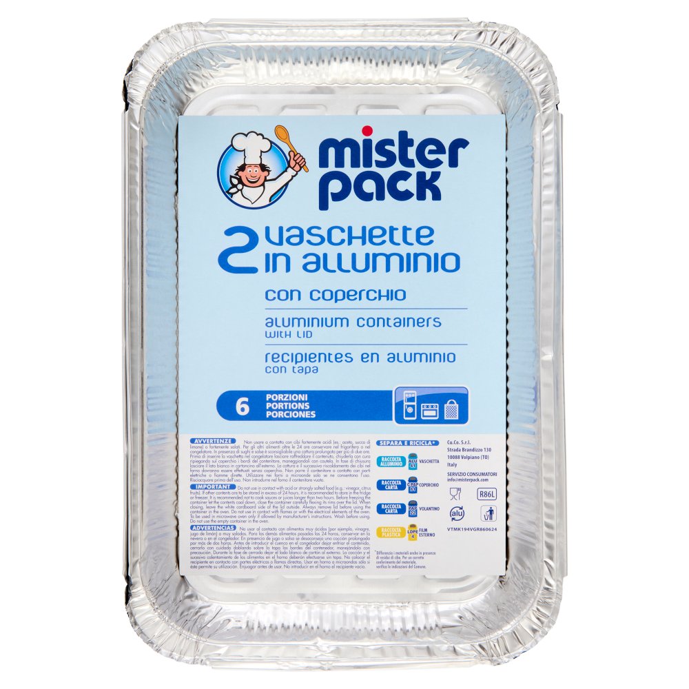 Mister Pack Vaschette con Coperchio 6 Porzioni Pz.2
