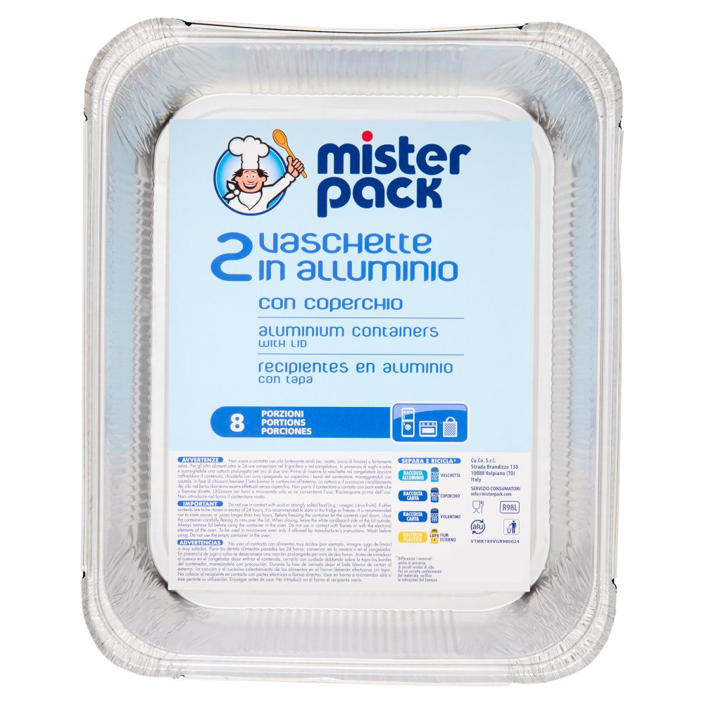 Mister Pack Vaschette con Coperchio 8 Porzioni Pz.2