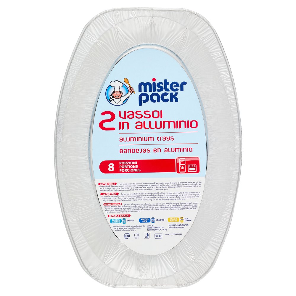 Mister Pack Vassoio Alluminio Pz.2