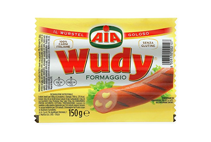 AIA WURSTEL WUDY CON FORMAGGIO GR.150