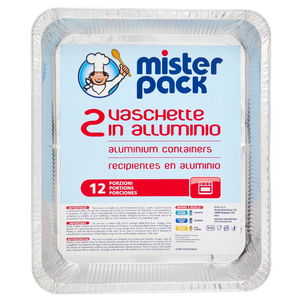 Mister Pack Contenitori Alluminio 12 Porzioni