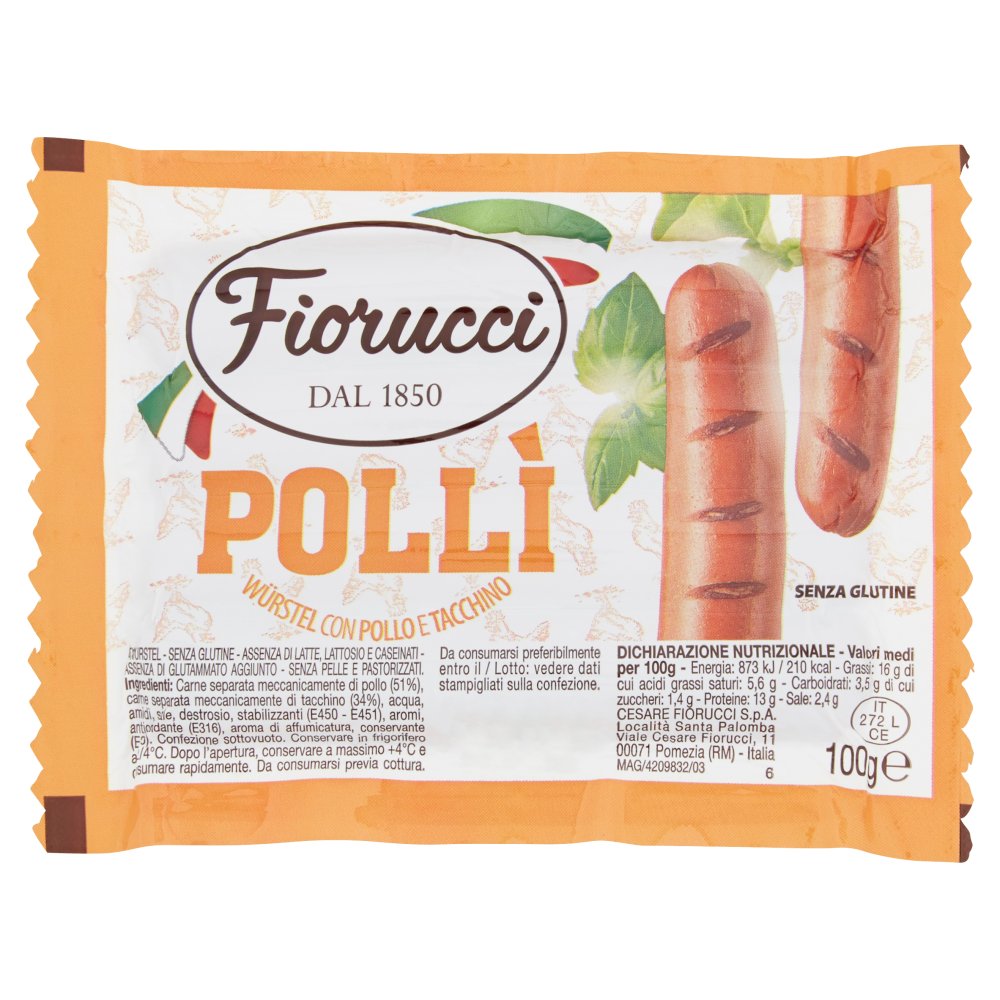 FIORUCCI WURSTEL POLLI' X4 GR.100