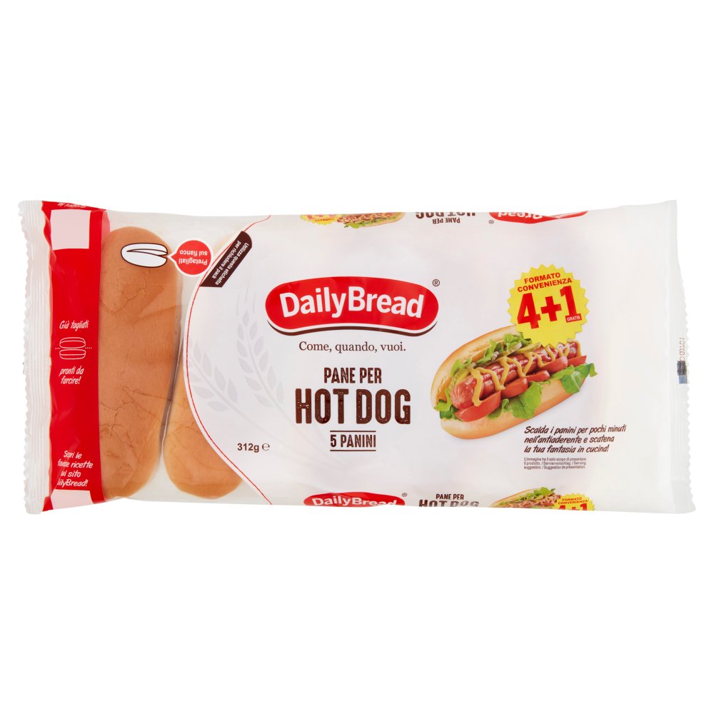 DAILYBREAD HOT DOG 4+1 PANINI MORBIDI GR .312