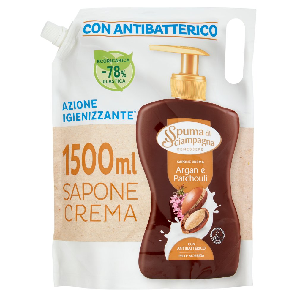 SPUMA SCIAMPAGNA ECORICARICA LT1.5 ARGAN SAPONECRE