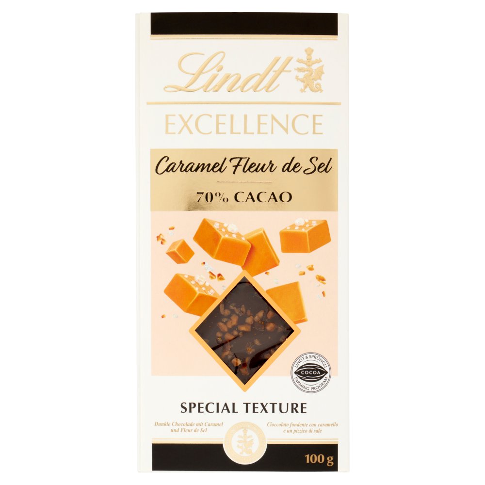 LINDT EXCELLENCE CARAMELLO 70% GR.100 TA VOLETTA