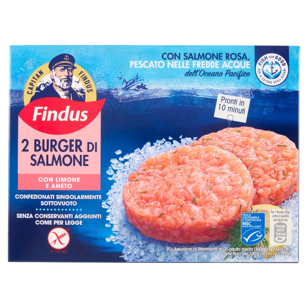FINDUS BURGER DI SALMONE GR.170