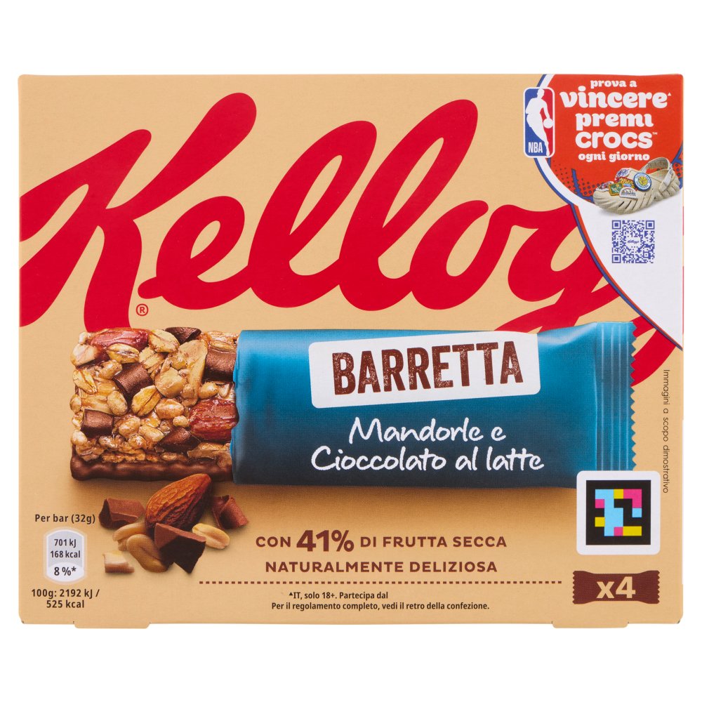 KELLOGG'S BARRETTA CIOCCOLATO AL LATTE G R.32X4