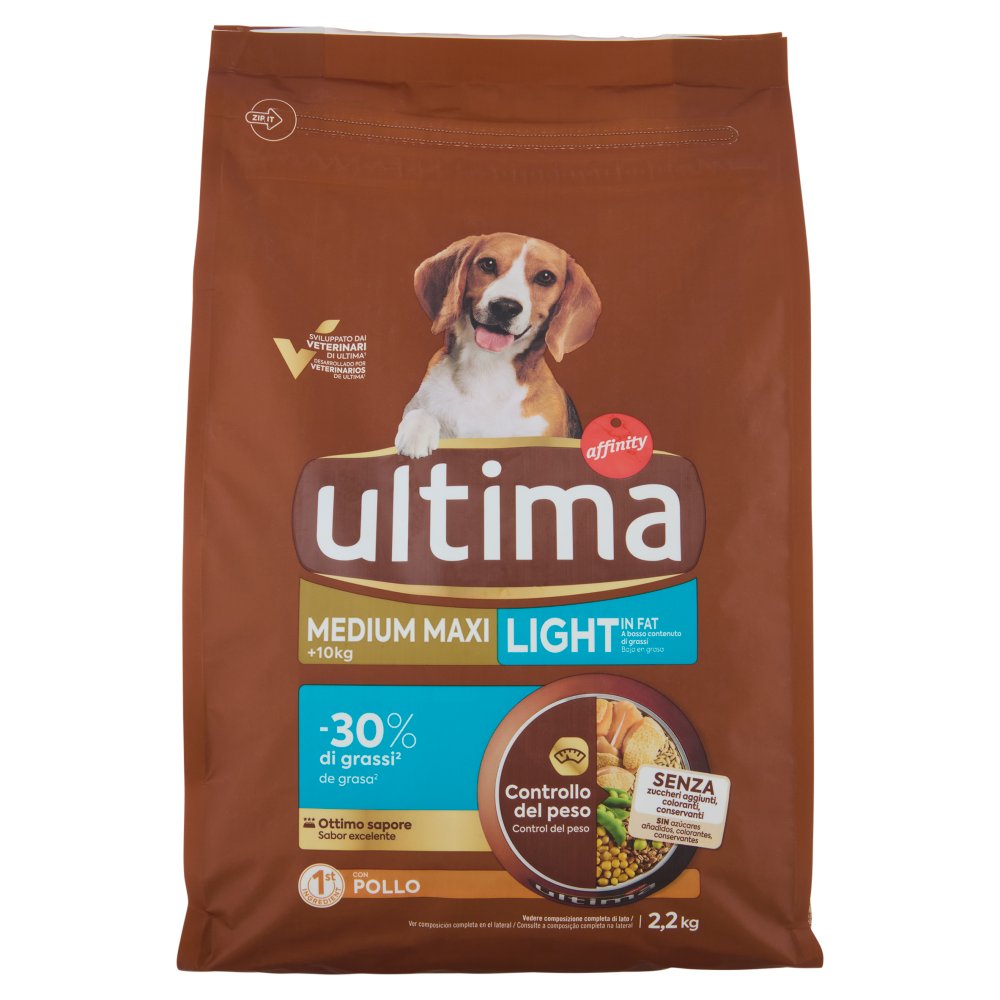 ULTIMA DOG MEDIO/MAX LIGHT POLLO KG.2,2