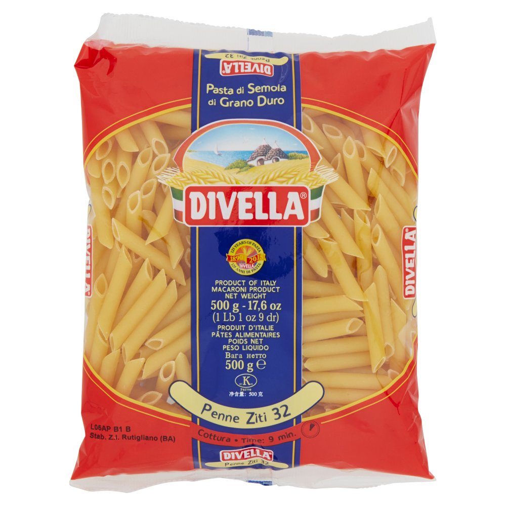 Divella Penne Ziti N°32 Gr.500