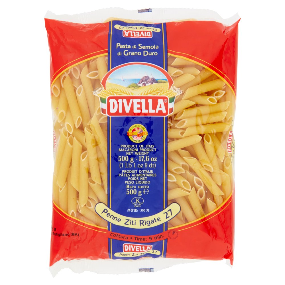 Divella Penne Ziti Rigate N°27 Gr.500