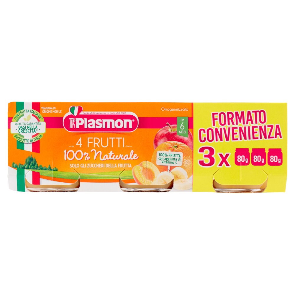 PLASMON OMO FRUTTA MISTA GR80X3 -4 FRUTT I-| Imb. 8