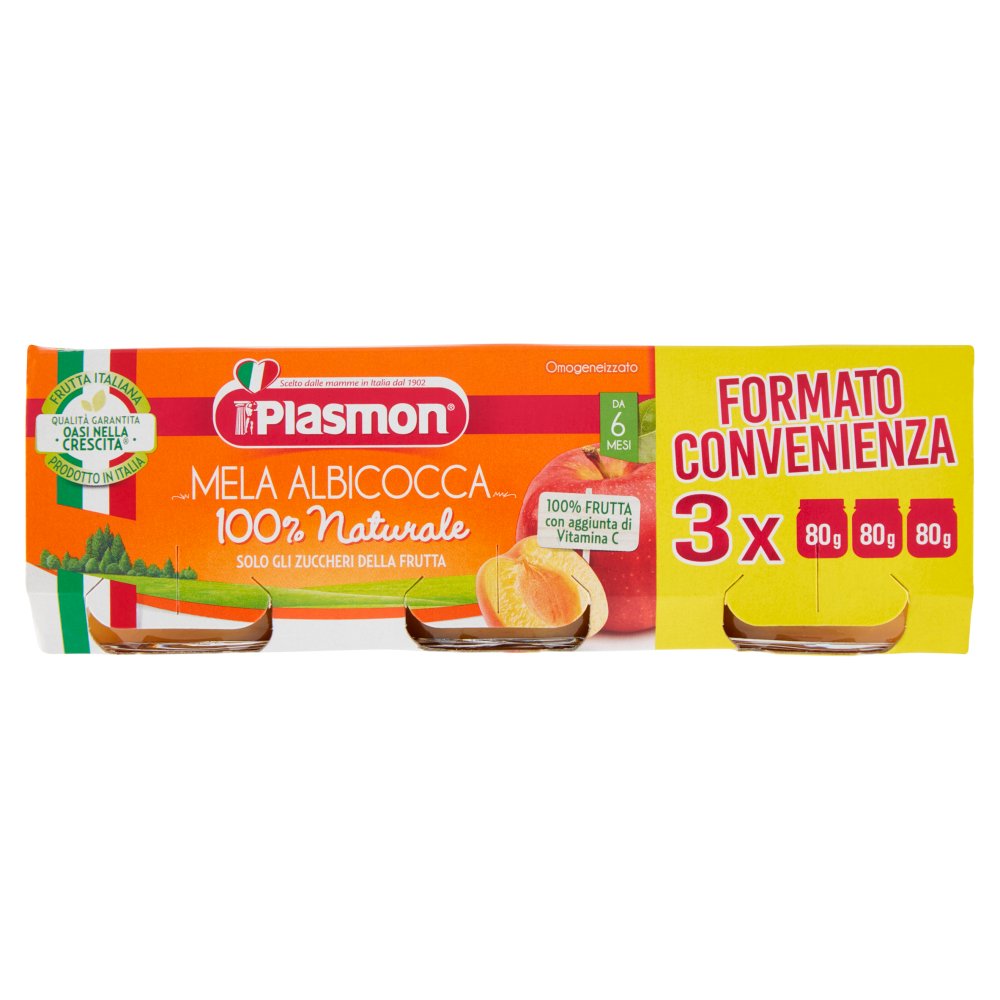 PLASMON OMO MELA ALBICOCCA GR80X3| Imb. 8