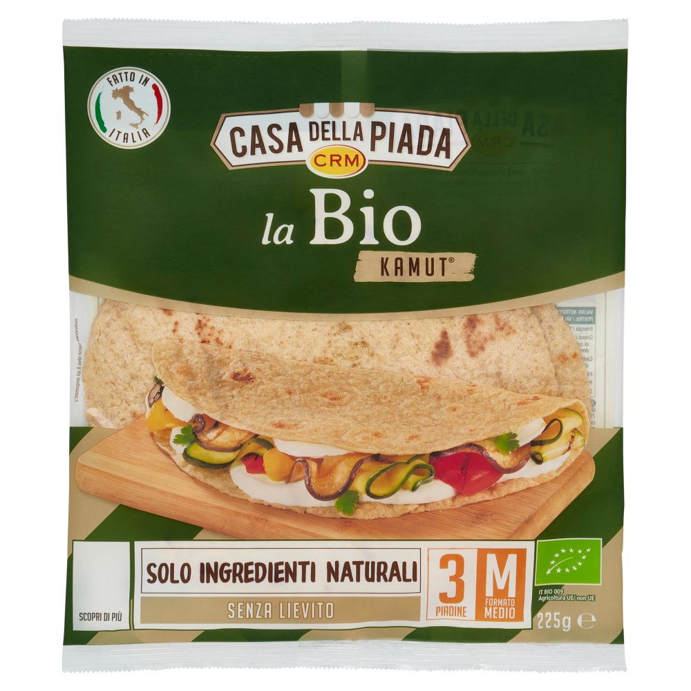 Casa della Piada CRM Piada Biologica al Kamut Pz.3 Gr.225
