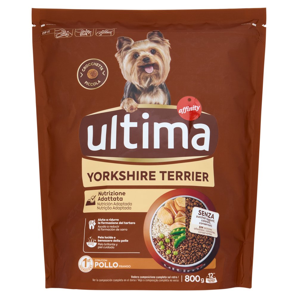 Ultima Dog Crocchette per Yorkshire al Pollo Gr.800
