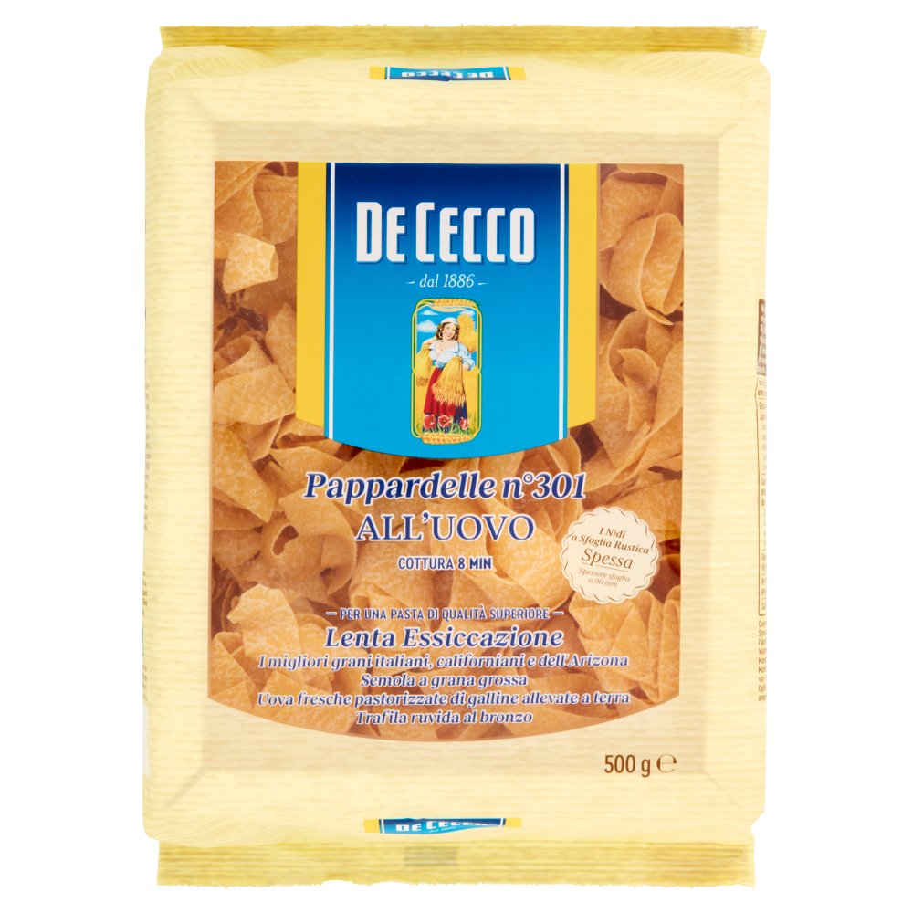 De Cecco Nidi Pappardelle Uovo N°301 Gr.500