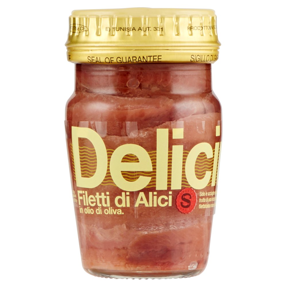 Delicius Superior Filetti di Alici in Olio di Oliva (46%) Gr.80