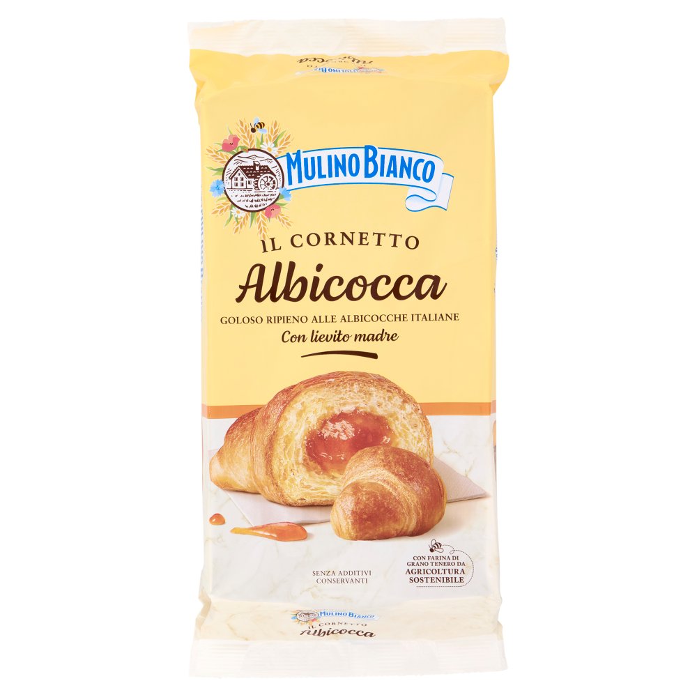 Mulino Bianco Cornetti Albicocca Merenda senza Additivi Conservanti Pz.6 Gr.300
