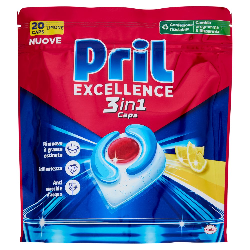 Pril Excellence 3 in 1 Caps Limone Pz.20