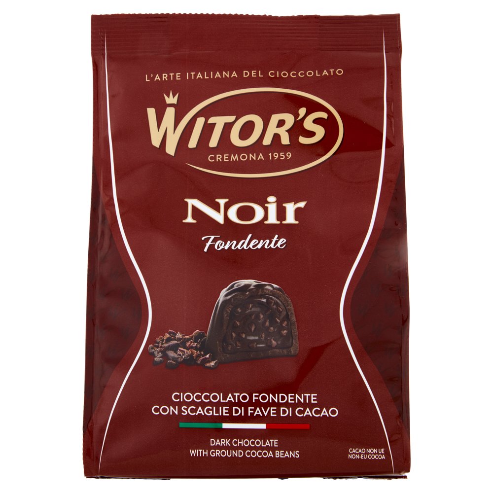 Witor's Noir Fondente Cioccolato Fondente con Scaglie di Fave di Cacao Gr.200