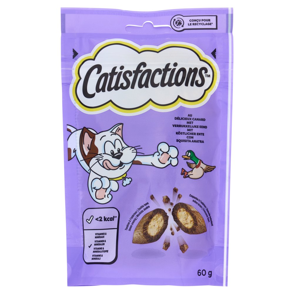 Catisfactions Croccantini per Gatto all'Anatra Gr.60