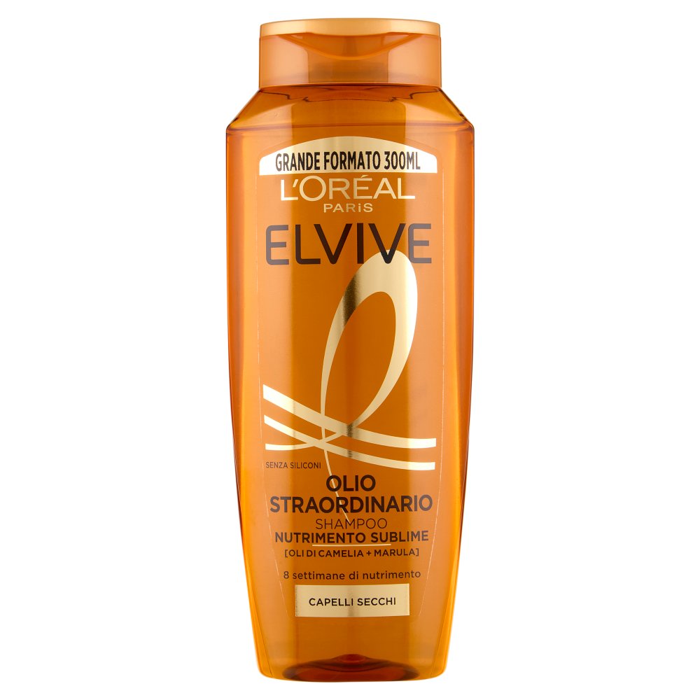 Elvive Shampoo Olio Straordinario Nutrimento Sublime per Capelli Secchi Ml.300