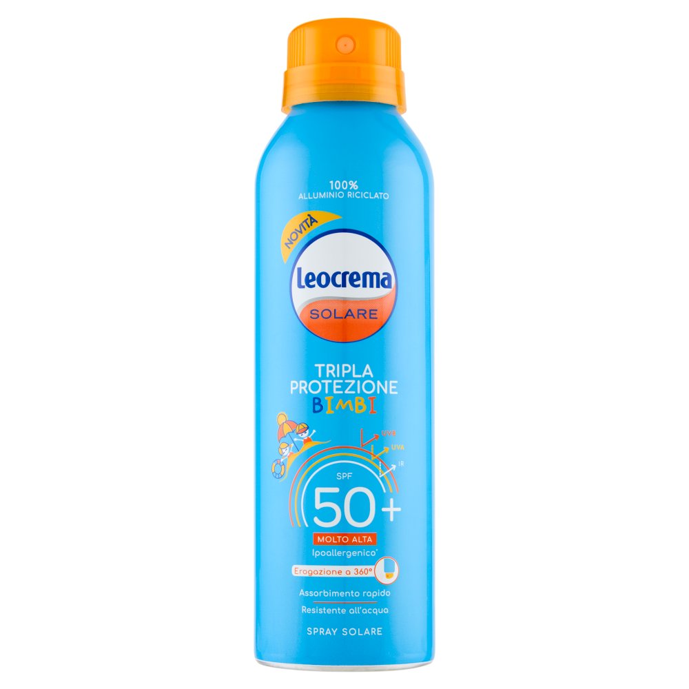 Leocrema Crema Solare Spray Bimbi Tripla Protezione SPF 50+ Ml.150