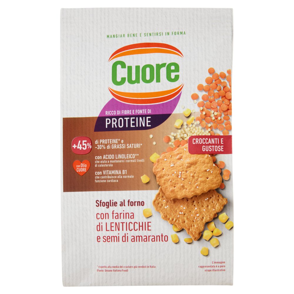 Cuore Sfoglie al Forno con Farina di Lenticchie e Semi di Amaranto Gr.170