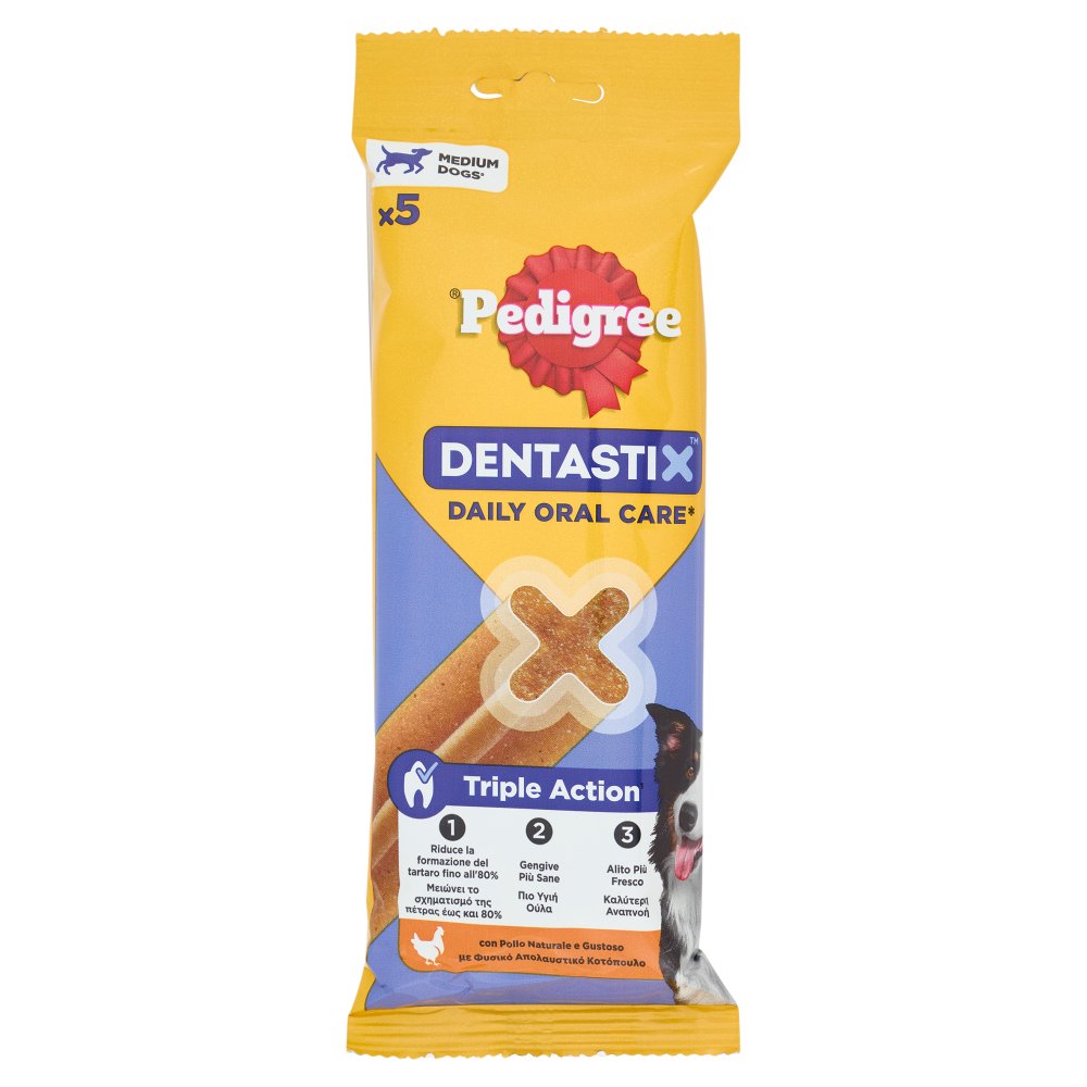Pedigree Dentastix Snack per Igiene Orale Cane Medio Gr.128
