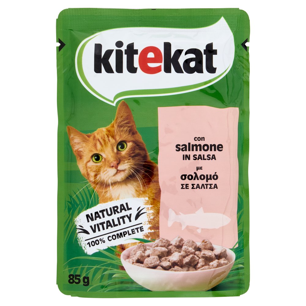 Kitekat Cibo Umido per Gatti con Salmone in Salsa Bustina Gr.85