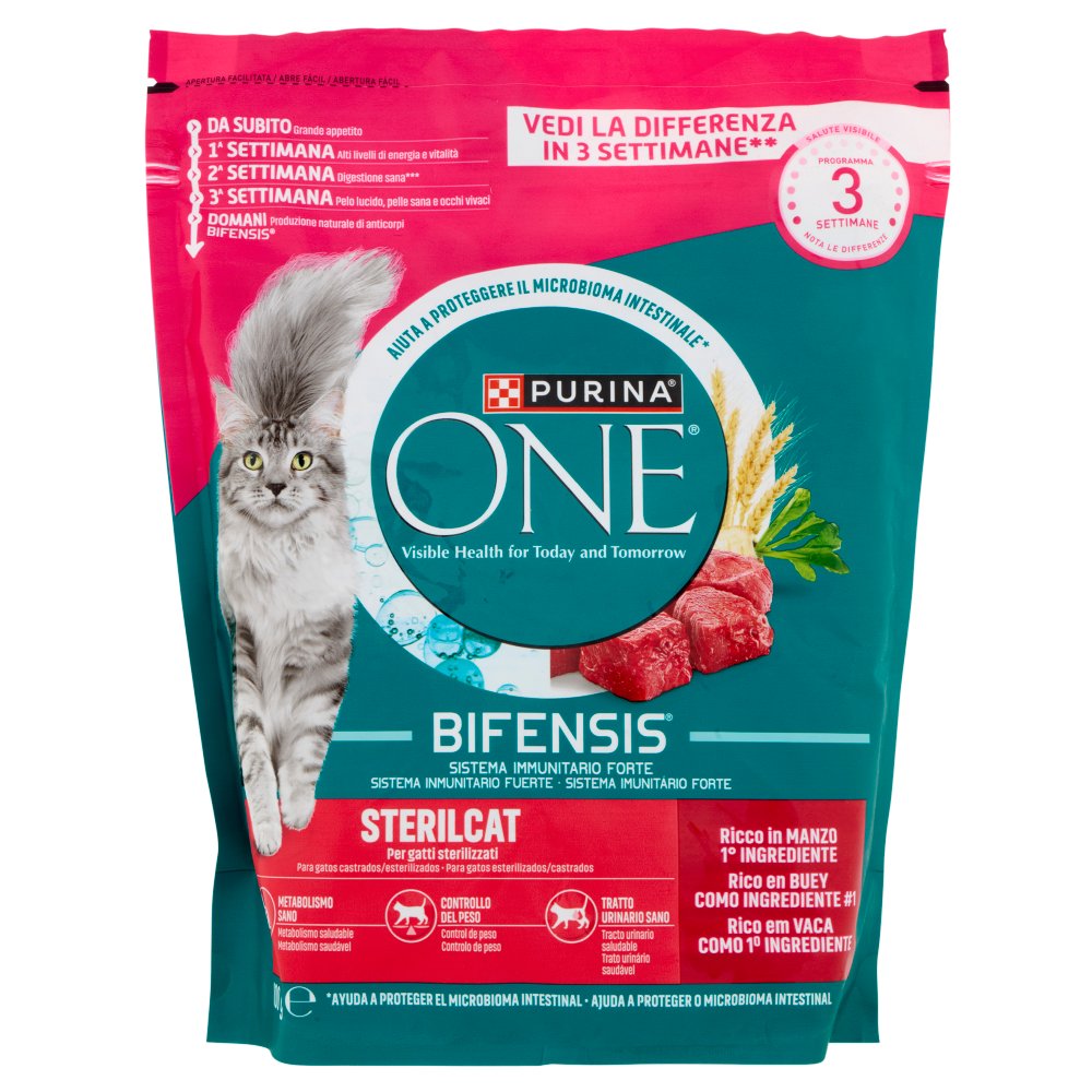 Purina One Bifensis Sterilcat per Gatto Crocchette con Manzo Gr.800
