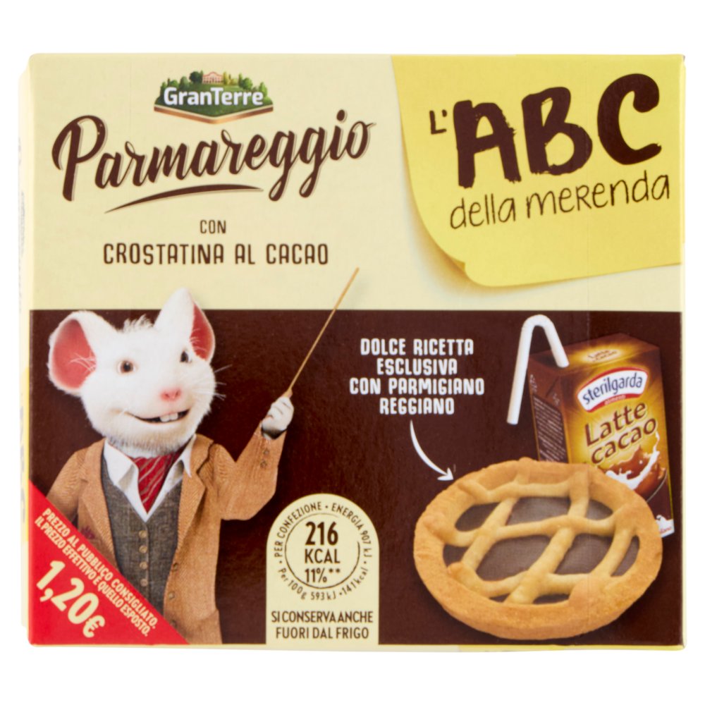 Parmareggio l'ABC della Merenda con Crostatina al Cacao