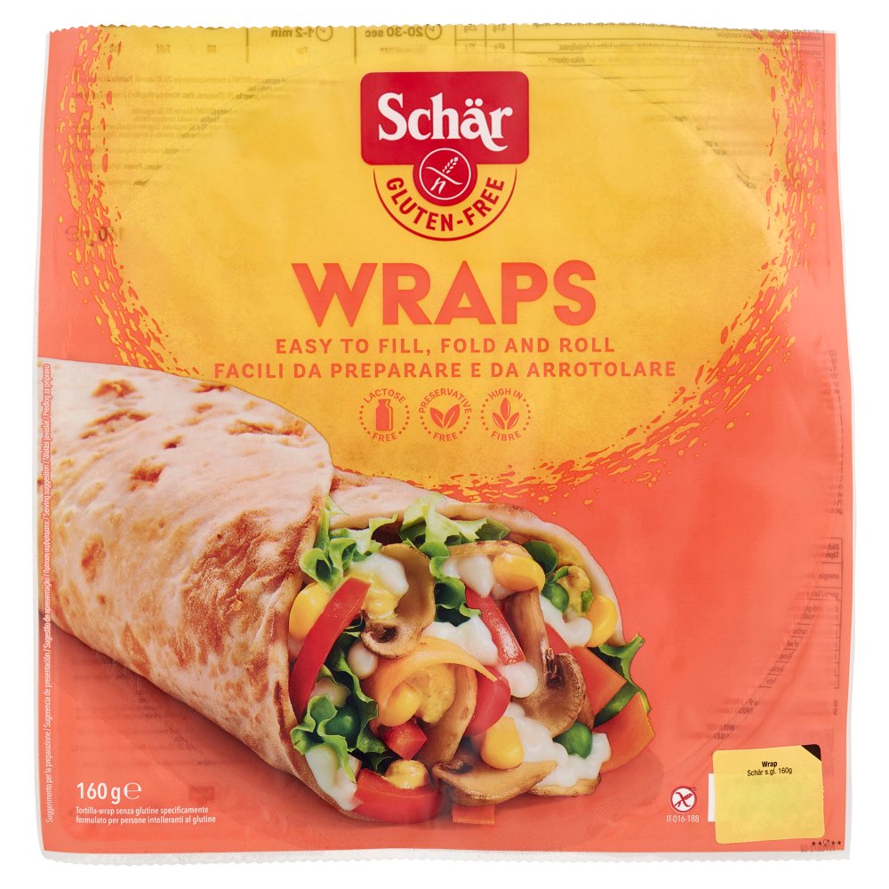SCHAR WRAPS S/GLUTINE 160GR