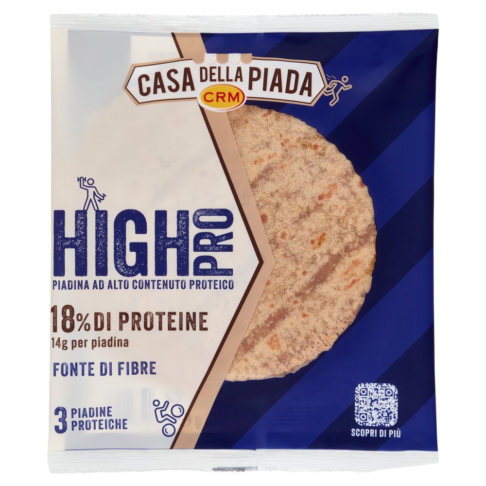 Casa della Piada CRM High Pro Piadina ad Alto Contenuto Proteico Pz.3 Gr.225