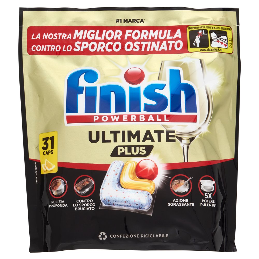 Finish Ultimate Plus Limone Pastiglie Lavastoviglie 31 Lavaggi Gr.378