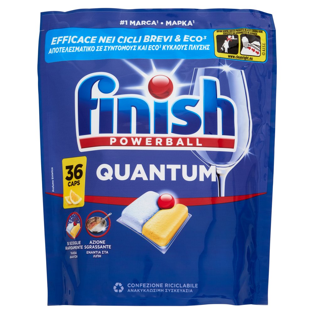 Finish Quantum Limone Pastiglie Lavastoviglie 36 Lavaggi Gr.374