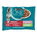 Purina One Sterilcat per Gatto Cibo Umido con Salmone e Tacchino Pz.4 Gr.85