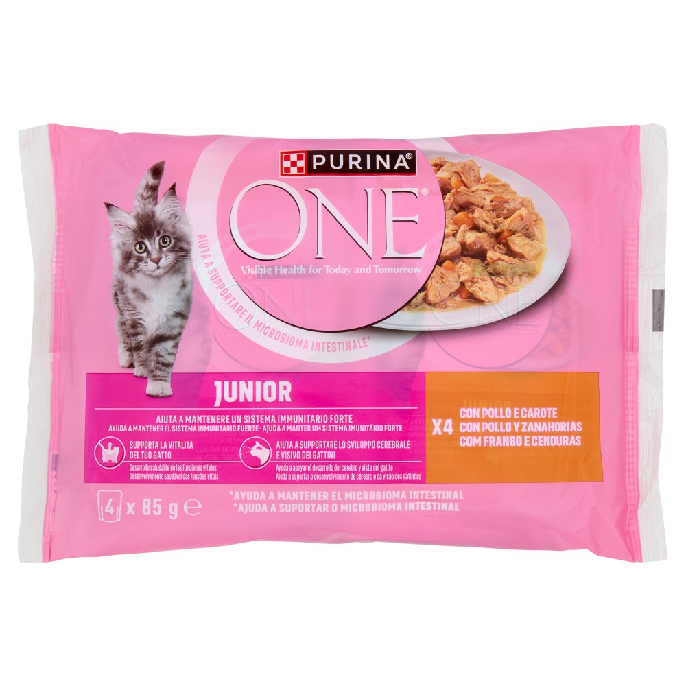 PURINA ONE JUNIOR POLLO 4X85GR
