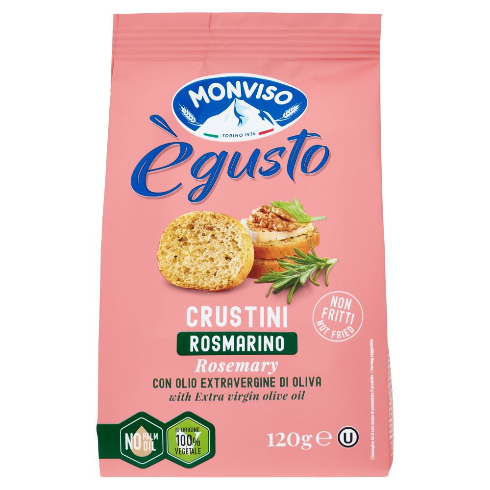 Monviso ègusto Crustini Rosmarino con Olio Extravergine di Oliva Gr.120
