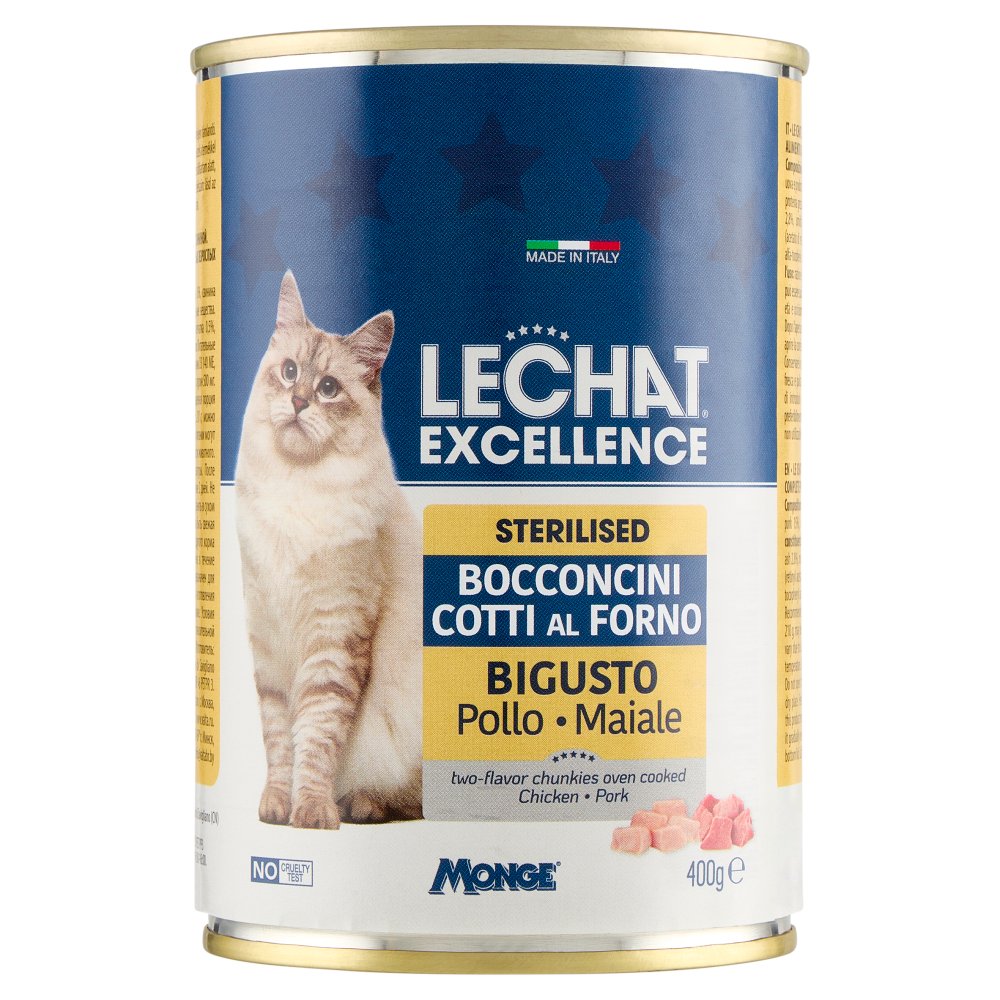 LeChat Excellence Sterilised Bocconcini Cotti al Forno Bigusto Pollo Maiale Gr.400