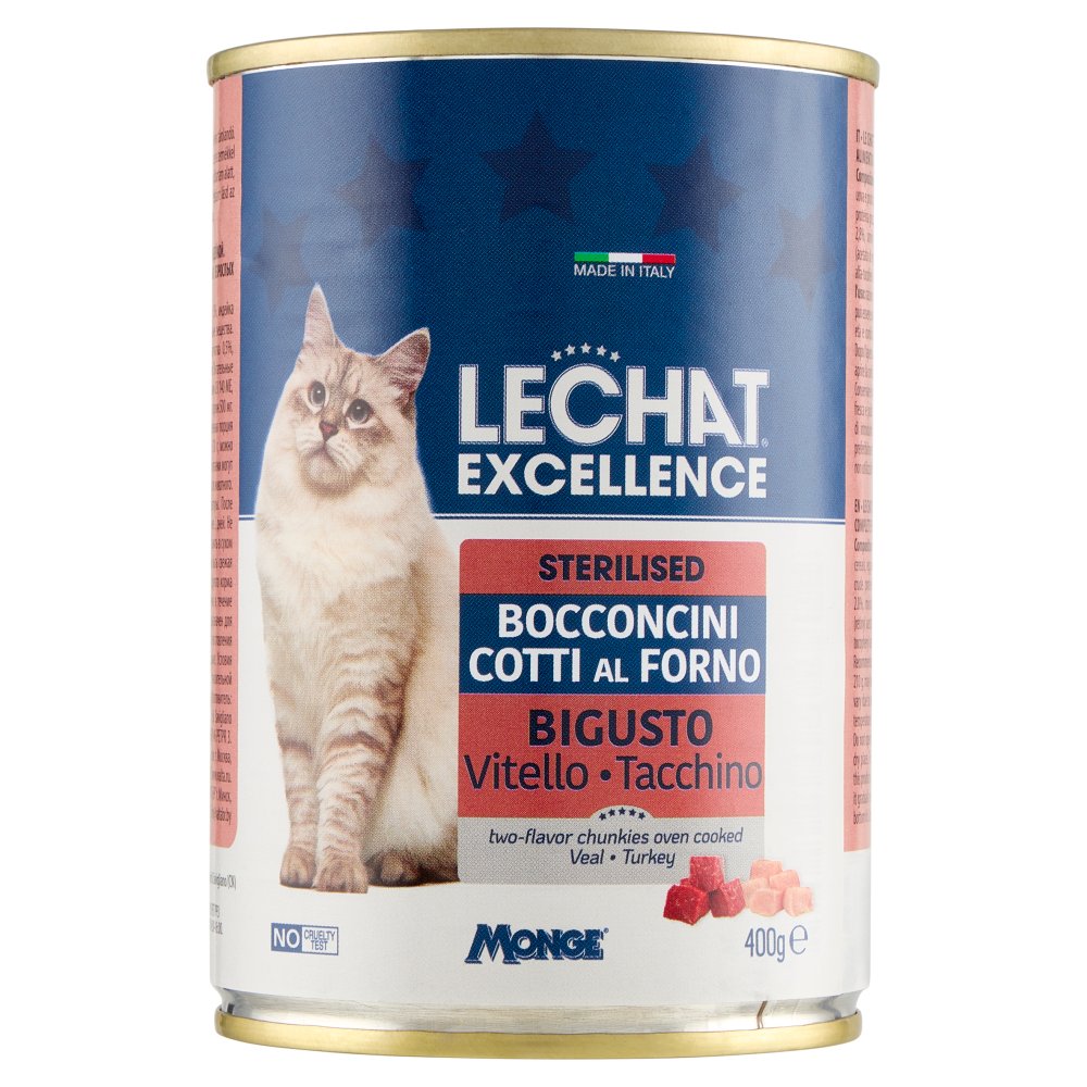LeChat Excellence Sterilised Bocconcini Cotti al Forno Bigusto Vitello Tacchino Gr.400