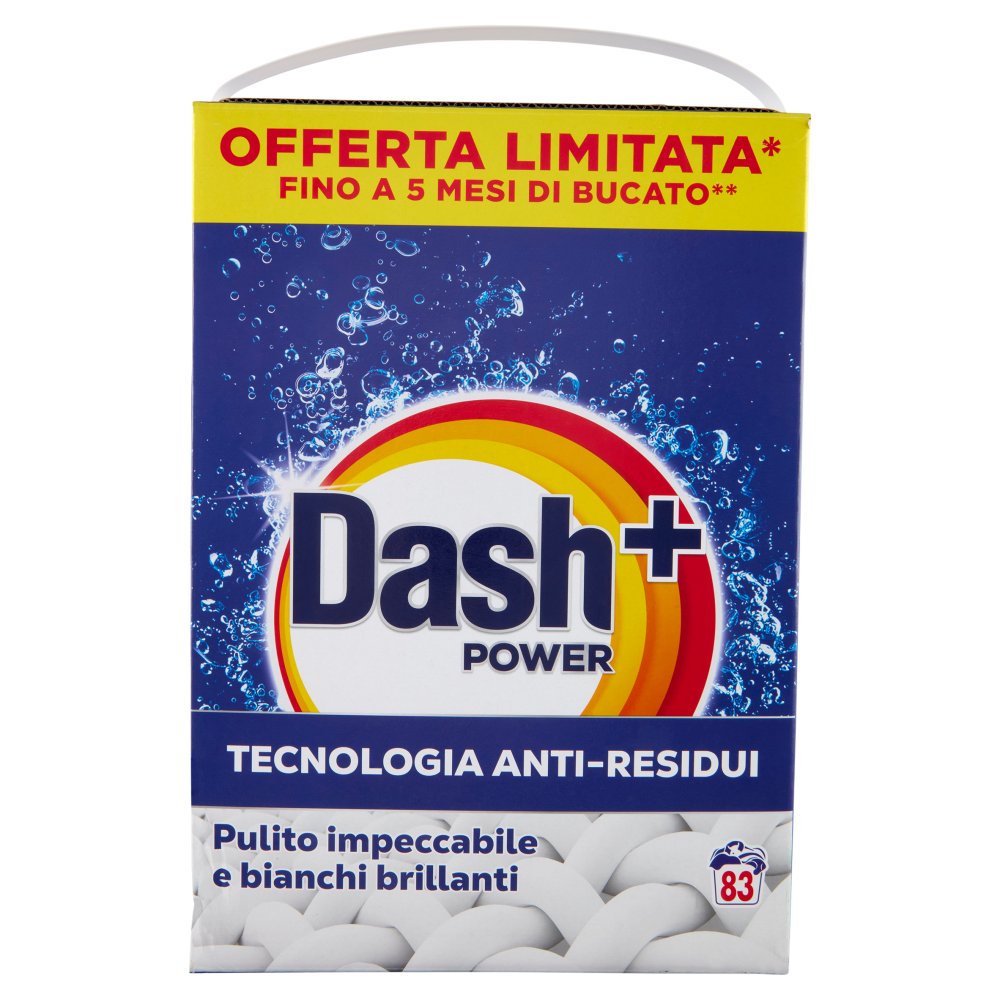 Dash Power Detersivo Lavatrice in Polvere Tecnologia Anti-Residui 83 Lavaggi