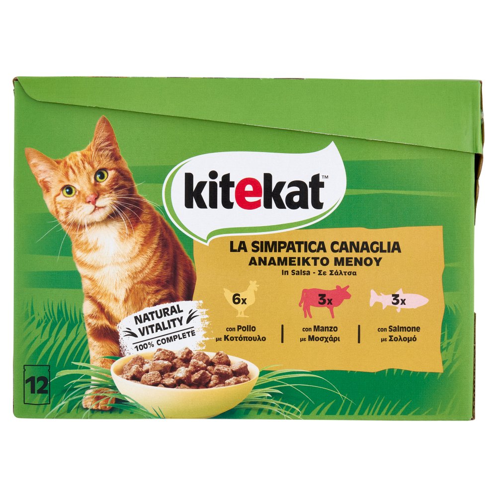 Kitekat Cibo Umido per Gatti Simpatica Canaglia Pz.12 Gr.85