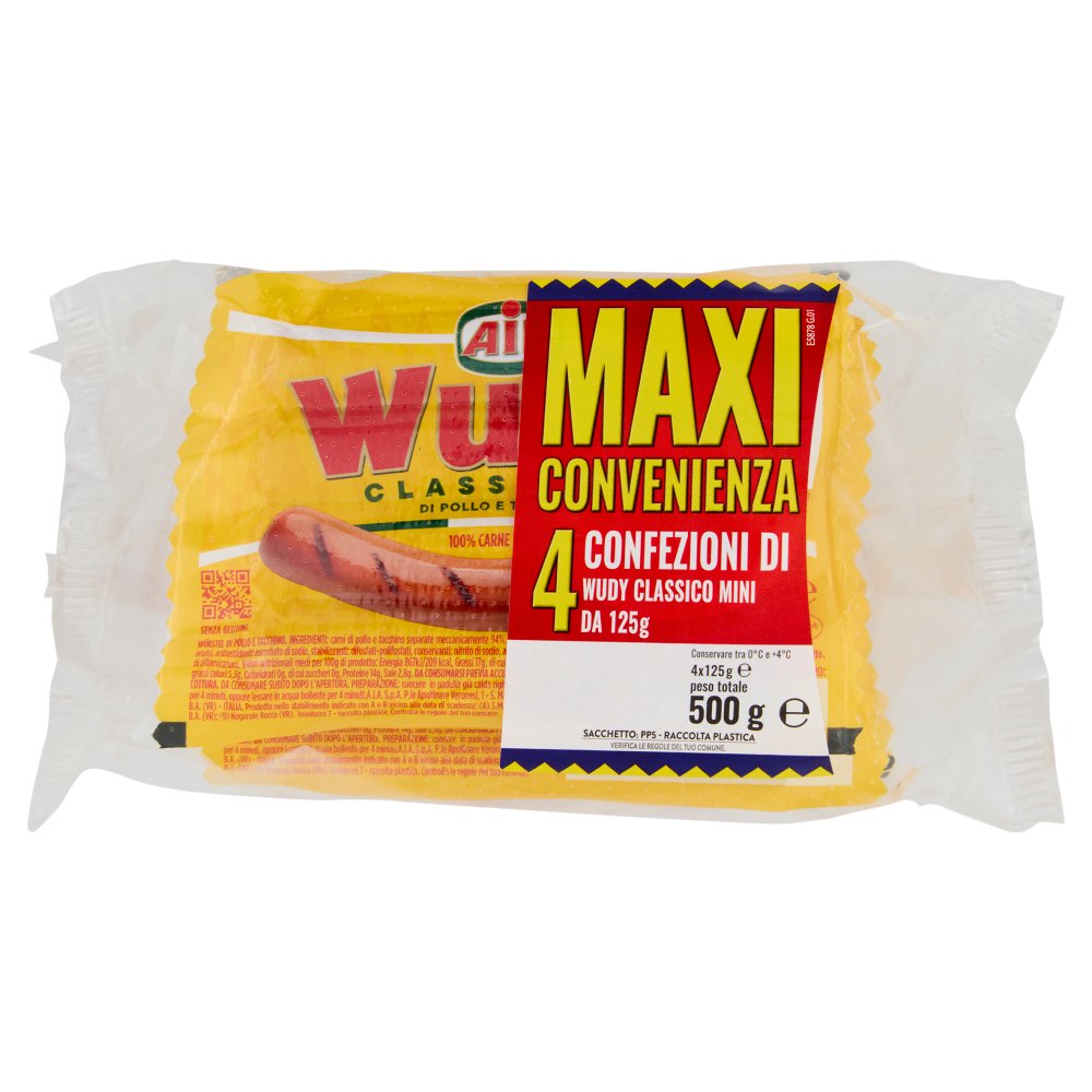WUDY WURSTEL MULTIPACK GR.125X4